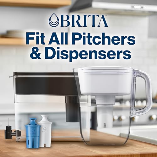 Brita Standard Water Filter, BPA-Free, Replaces 1,800 Plastic Water Bottles a Year, Lasts Two Months or 40 Gallons, Includes 1 Filter, Kitchen Essential