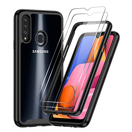Samsung Galaxy A20S Case, Galaxy A20S Case with 2 Tempered Glass Screen