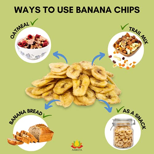 Amrita Banana Chips Unsweetened 8 oz Unsulfured, Vegan, nonGMO