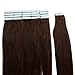 Tape In Human Hair Extensions 16 Inch 20pcs 40g/pack Slilky Straight Seamless Skin Weft Remy Hair 2# Dark Brown Color