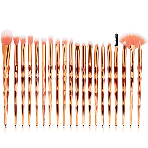 Eye Brush Set, 20 pcs Unicorn Eyeshadow Eyeliner Blending Crease Kit Makeup Brushes Make Up Foundation Eyebrow Eyeliner Blush Cosmetic Concealer Brushes (Rose Gold)