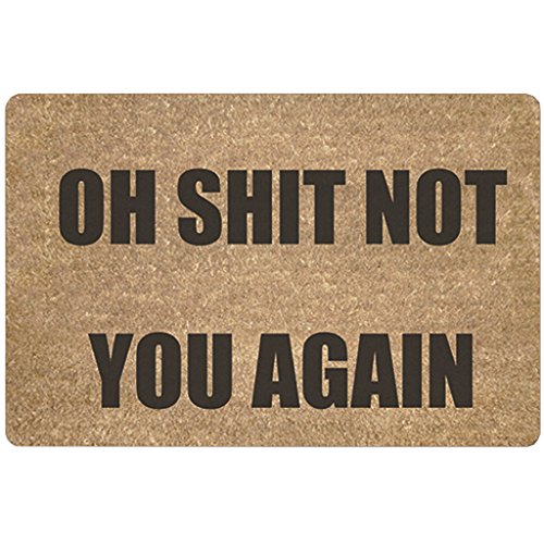 ChezMax Non-slip Doormat Coral Fleece Indoor Outdoor Kitchen Floor Rug Front Door Mat Funny Flannel Carpet 23.62″ X 15.74″