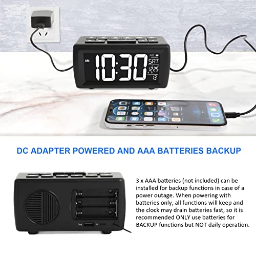 AZUTTA Digital Alarm Clock Radio 7 Display Colors Adjustable, 5