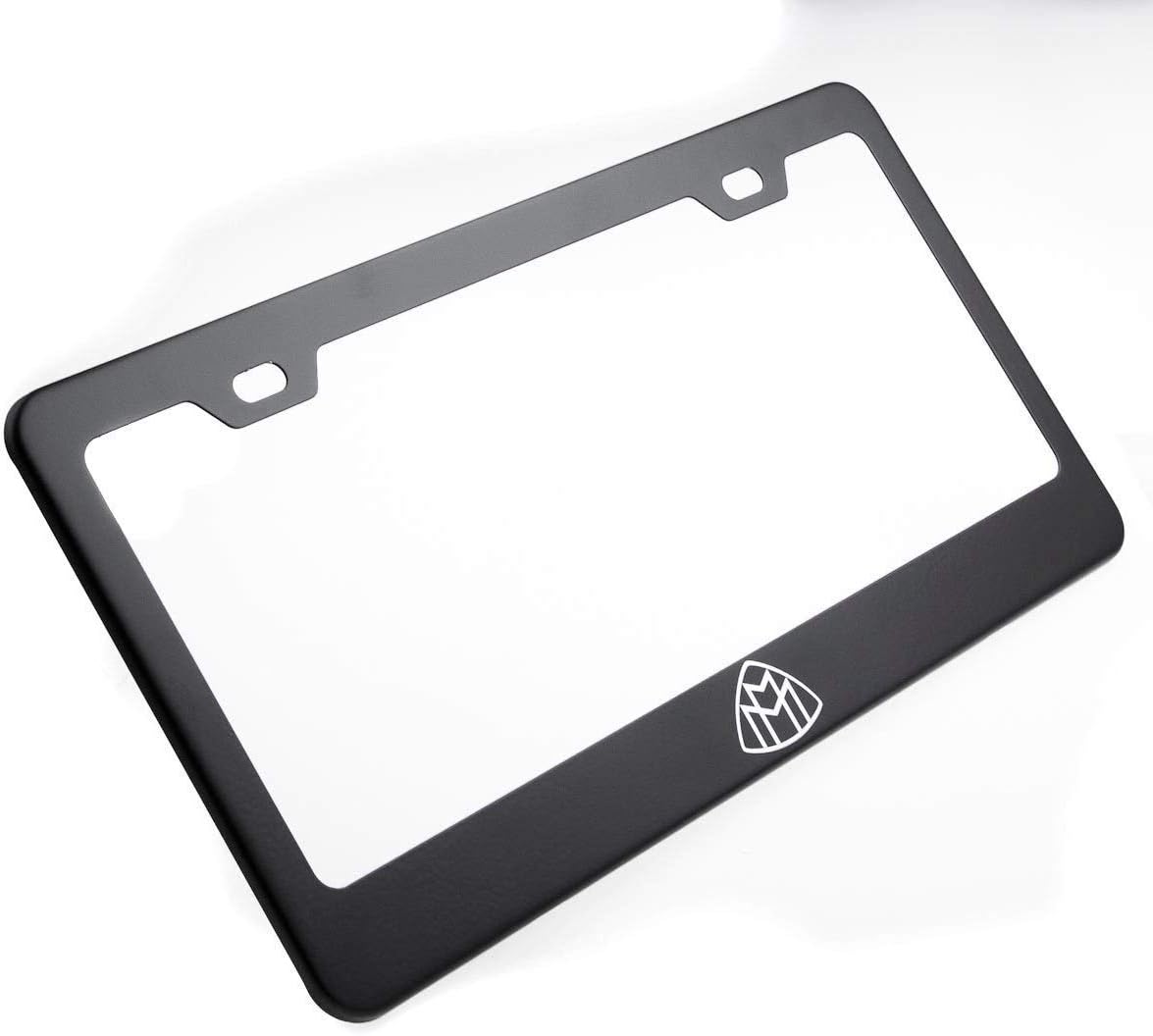 ASLGlicenseplateframeFG One Matte Black Maybach Logo Mirror Metal License Plate Frame Holder Front Or Rear Bracket Steel w/Screw Cap