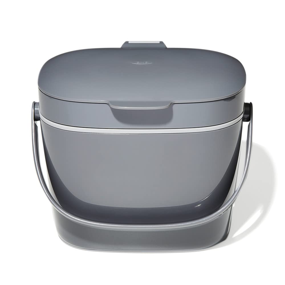 OXO Good Grips Easy-Clean Compost Bin - Charcoal - 6.62 L, Plastic, Charcoal, 6.6L — image 1