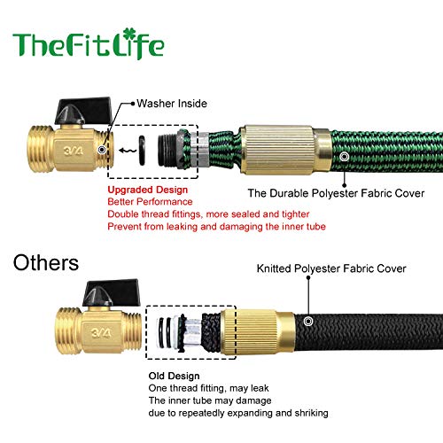 TheFitLife Flexible and Expandable Garden Hose Latex Water Hose with