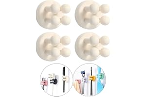 Defrko Silicone Toothbrush Holders - 4 Pcs Razor Hooks Adhesive Wall Mounted for Hanging Towel Key Plug Cable, Utility Decor Stick to Dorm Room Essentials Function for Kitchen Bathroom Home Office