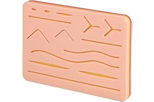 Skillssist Suture Pad with Sturdy 3 Layers and 14 Pre-Cut Wounds - Ideal for Medical and Veterinary Students to Practice Suture on the Silicone Skin Pad, Replacement for Suture Practice Kit