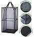 JSXD Mesh Laundry Hamper, Pop-up Laundry Hamper with Durable Handles,Portable Square Mesh Laundry Baskets for Kids Rooms and College Dorms,Collapsible for Storage (Black)