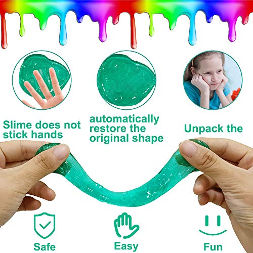 Motiloo DIY Unicorn Crystal Slime, Kit Arts and Crafts Toys for Girls Boys Kids Age 4+ DIY Slime Making Kit Clear Slime Supplies for Kids Art Craft