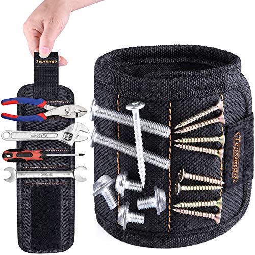 TEPSMIGO Magnetic Tool Wristband, with 20 Strong Magnets for Holding Screws, Nails, Drill, Bits, Birthday Gift for Men, Women, DIY Handyman, Carpenters, Father/Dad, Husband, Boyfriend - Thumbnail 3