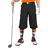 Golf Knickers Black Microfiber (Plus Fours) for Men