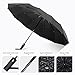 Bodyguard 12 Ribs Windproof Travel Umbrella with Teflon Canopy, Lengthened Handle with Auto Open Close Button, Compact Protection from Rain, Free Upscale Leather Cover