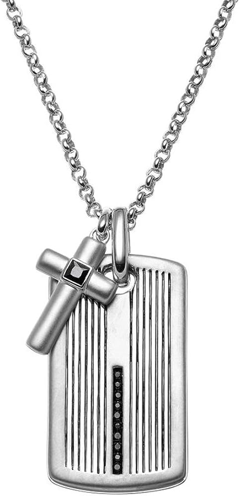 black diamond dog tag necklace