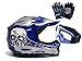 TMS Youth Kids Blue/Silver Punk Dirt Bike Atv Motocross Helmet Mx+goggles+gloves (Medium)