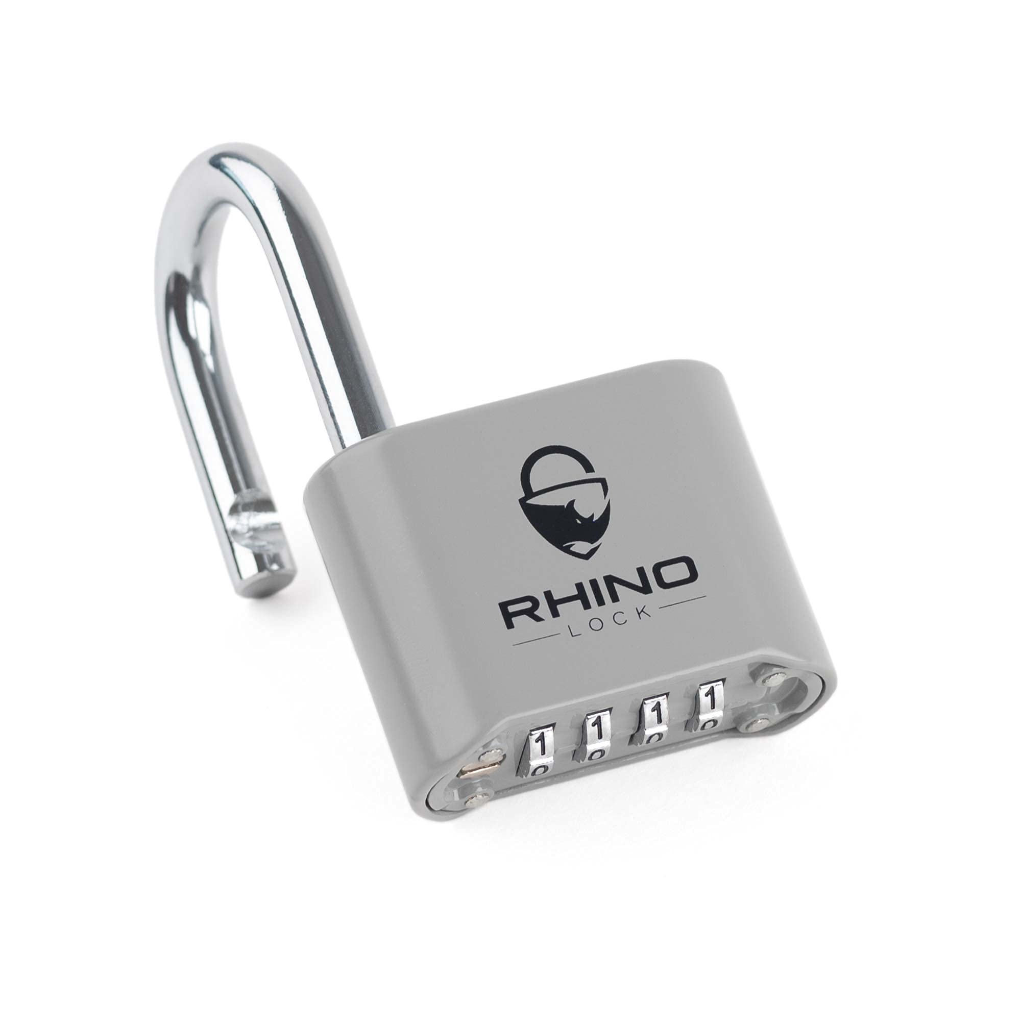 Rhino Lock Secure Lock - Combination Padlock - Grey 4 Digit Combination Lock for Gym, School & Work Lockers; Suitable for Outdoor Use with Fences, Hasps, Sheds & Toolboxes (UK Brand) — image 1