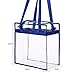BAGAIL Clear Bags 12x6x12 Stadium Approved Clear Tote Bag with Zipper Closure Crossbody Shoulder Bag with Adjustable Strap(RoyalBlue)