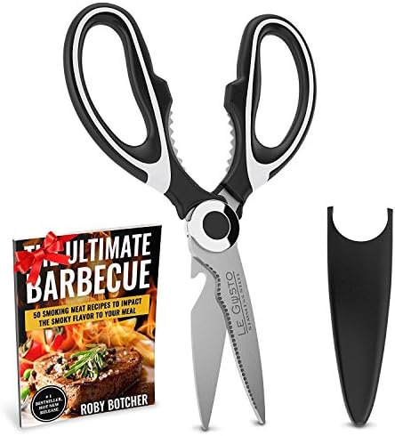 Kitchen Shears Scissors - Stainless Steel Kitchen Shears - Professional Poultry Scissors - Best Kitchen Shears for Meat Chicken Turkey - Fishing Scissors - Kitchen Shears Scissors Heavy Duty Black