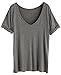 SheIn Women's Summer Short Sleeve Loose Casual Tee T-Shirt Misty Grey Medium