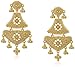 Amazon Collection 18k Yellow Gold Over Fine Silver Plated Bronze Indian Ethnic Chand Bali Drop Post Stud Earrings