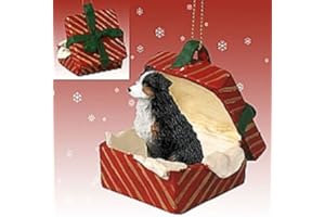Conversation Concepts Australian Shepherd Tricolor w/Docked Tail Gift Box Red Ornament