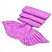 LAGHCAT Mermaid Tail Blanket Crochet Mermaid Blanket for Adult, Soft All Seasons Snuggle Mermaid Sleeping Bag Blankets, Classic Pattern, (56
