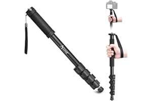 Acuvar 62'' Inch Monopod with Integrated Safety Strap and 4 Section Extending Pole for All Digital Cameras, DSLR, Mirrorless,