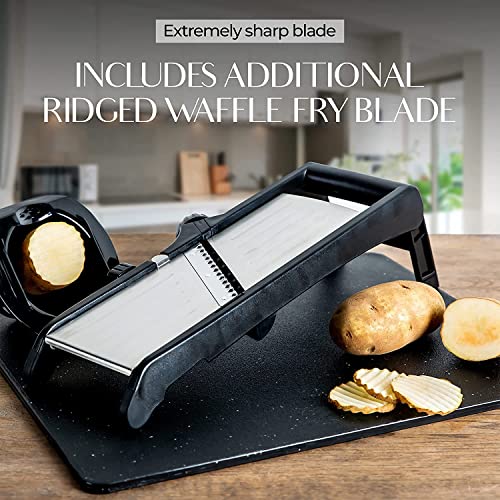 Mandoline Food Slicer, Adjustable Stainless Steel with Waffle Fry