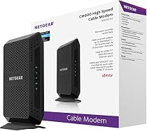 NETGEAR CM600 24x8 Cable Modem DOCSIS 3.0 Max Download Speeds of 960Mbps. Certified for XFINITY by Comcast, Time Warner Cable, Cox, Charter & more (CM600-100NAS)