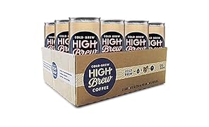 High Brew Cold Brew Coffee Creamy Cappuccino plus Protein 8 Fl oz (12 Count) Grab & Go Pre-Made Cold Brew Coffee Low-Acidity Caffeine Drink