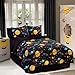 Veratex Rocket Star Bedding Collection Cotton 4-Piece Glow in the Dark Kids Comforter Set, Queen Size, Black