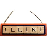 ILLINI Illinois Fighting Christmas Ornament Letters Tiles Craft