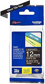 Brother TZe-335 Laminated Tape 12mm White on Black 8m Genuine Supplies