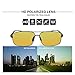Mens Womens Classic Retro Polarized Sunglasses Metal Frame Night Driving Rectangular Sun Glasses for Men&Women