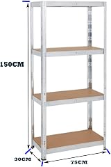 TAHA Heavy Duty Boltless Metal Shelving Unit 1500x750x300mm Galvanised 175KG view 2