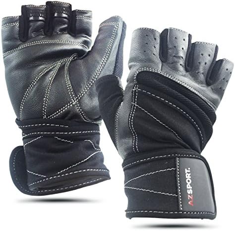 AZSPORT Training Gloves with Wrist Support, 1 Pair,  Medium - Black