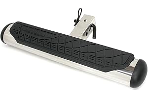 GO RHINO! Go Rhino 4" Oval Hitch Step | 24" Stainless Steel, Polished | 460PS | Fits 2" Receivers