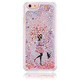 iPhone 5S Amazing Case - Aeeque Print Fairy Elf Girl Pattern 3D Flowing Liquid Sparkly Shiny Silver Glitter Bling Quicksand Design Transparent Clear Hard Plastic Cover for iPhone 5 / 5S / SE
