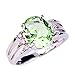 Psiroy 925 Sterling Silver Plated Oval Shaped Simulated Green Amethyst Ring Size 7