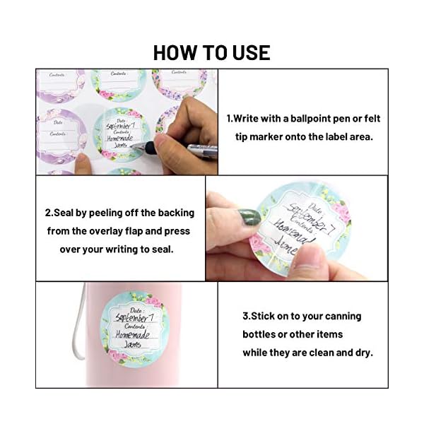 300 pc. Cute Floral Canning Labels