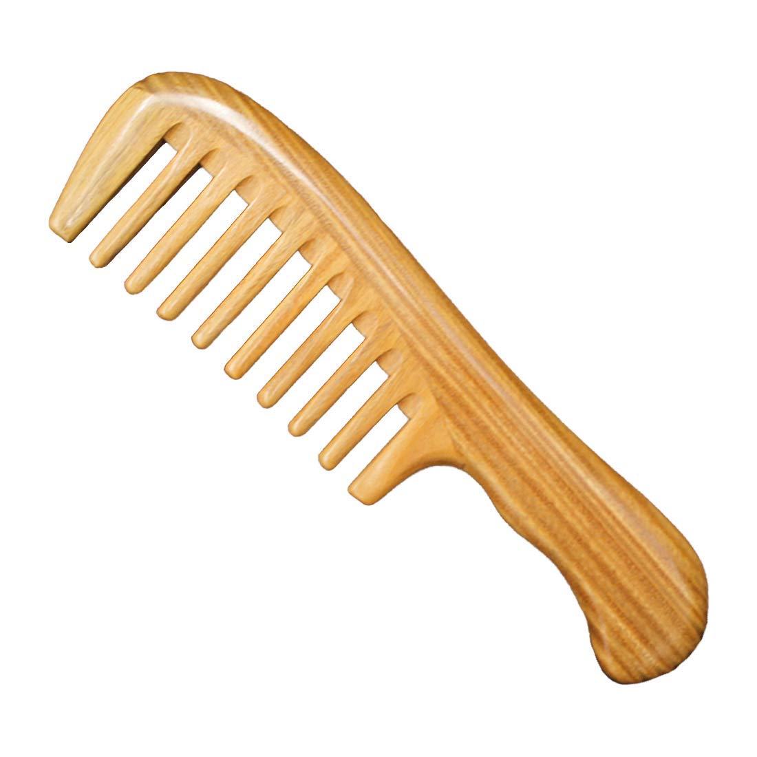 Meta C Natural Green Sandalwood Wooden Comb No Snags No Tangle