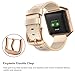 SWEES Leather Bands Compatible with Fitbit Blaze Smart Watch, Genuine Leather Replacement Band with Metal Frame Small & Large for Women Men, Champagne Gold, Rose Gold, Black, Brown, White, Grey, Beige