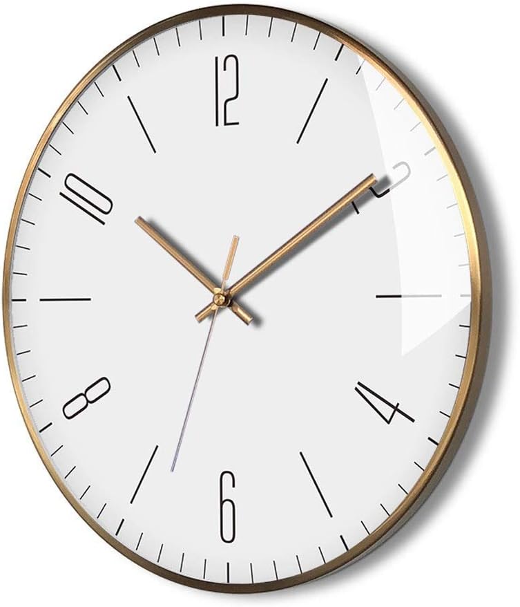 Wall Clock Red Pointer Mute Living Room Wall Clock Big Font Modern