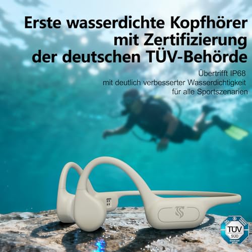 Swimming Headphones - Bone Conduction Headphones Bluetooth 5.4, IPX8 Waterproof Sports Headphones with MP3 Mode, Underwater Open Ear Headphones with 32 GB Memory, Lightweight & Safe for Running