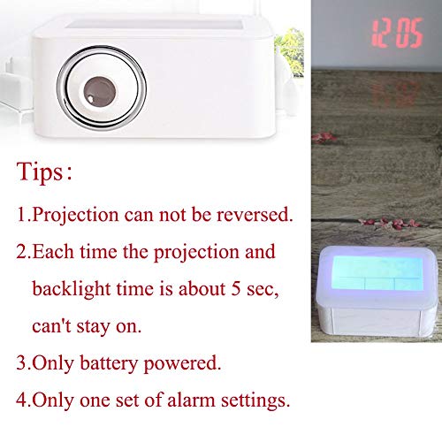 Alarm Clocks for Bedrooms, DANGSHAN Cool Digital Snooze Projection Alarm Clock with 3.5" LED Display, Cube Office Desk Alarm Clock, Smart Back light, Hourly Chime