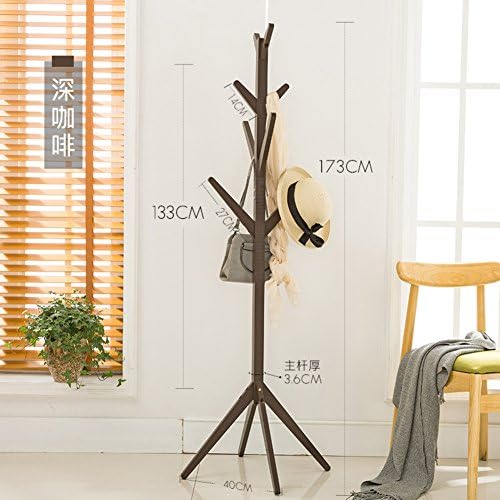 Floor coat rack,Bedroom racks storage creative simple solid wood living room clothes rack hanger-B