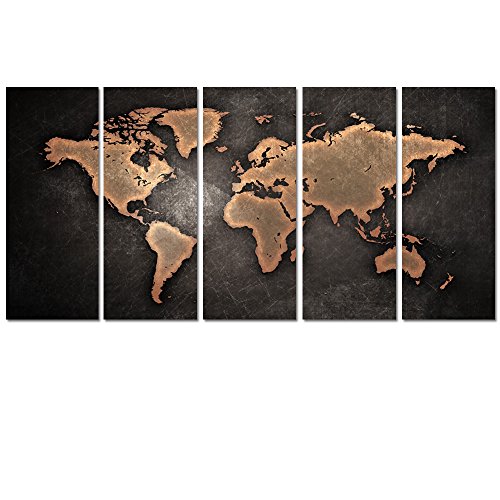 Visual art decor classical world map wall art framed an…