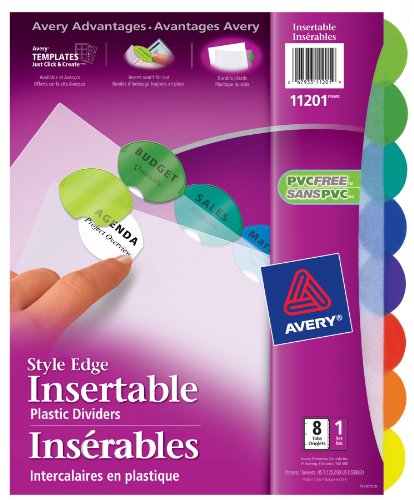 Avery Style Edge Plastic Insertable Dividers for Laser and Inkjet ...