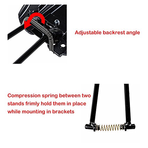 Black Quick Release Adjustable Driver Rider Backrest Back Rest Kit-PU Leather, Metal Stand for 2009-later Harley Touring
