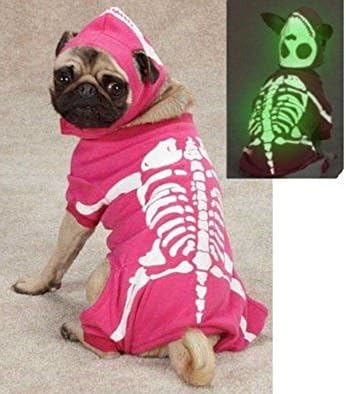 Glow Bones Glow in the Dark Pink Skeleton Dog Halloween Costume